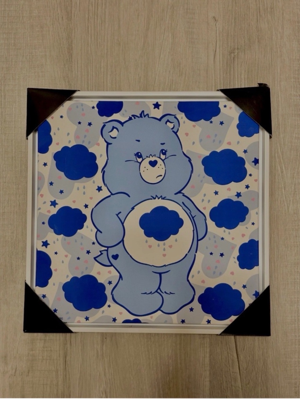 Care Bears Grumpy Bear Framed Wall Art 80s Style Cartoon Nursery Decor Kidcore